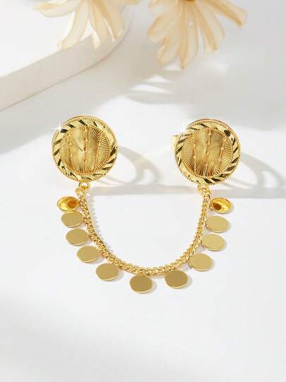 Mgyi Dubai-Inspired Minimalist, Sweet, Exaggerated, Gold-Colored Copper Fashionable And High-End Luxury Retro Big Jewelry Set For Women, Suitable For Outings, Leisure, Parties, Daily Dates, Christmas, And Other Holidays. It Includes A Ring A Gift For Women, Girlfriends, Parents, Etc