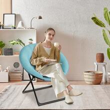 Dragonpad Oversized Soft Plush Saucer Chair With Gold/Black Legs For Bedroom, Living Room, Dorm – Collapsible Accent Lounge Chair With Sturdy Metal Frame - 綠色 - 查看 6