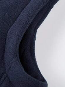 Men's Spring/Autumn Casual Vest, -Lined Fuzzy Vest Jacket - Blue - View 5