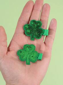 6 chiếc kẹp tóc hình cỏ ba lá mừng ngày Thánh Patrick, kẹp tóc bằng vải và kim tuyến dành cho bé gái, phụ kiện tóc dễ thương, quà tặng cho các bữa tiệc tuổi teen. - màu xanh lá - Xem 4