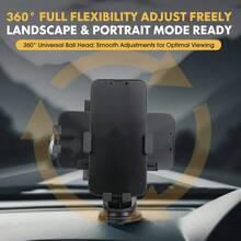 Carsun车载手机支架，升级版免提支架，适用于汽车仪表盘的手机支架，兼容和安卓手机 - 黑色 - 查看 5