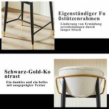 Dining Chairs - Beige + Black + Gold + Fabric - View 5