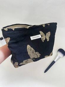 一套蝴蝶造型多功能化妆品收纳手提包，钱包式便携化妆刷收纳包，带拉链，可收纳口红、化妆刷、护肤品、手机、硬币、发夹、首饰、唇彩、指甲油等，是返校季、假期、冬季和情人节的理想礼物。 - 彩色 - 查看 10
