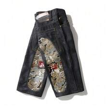 American Fashion Brand High Street Hip-Hop Print Casual Capri Pants Men's Thin Versatile Jeans - Kiểu 4 - Xem 3