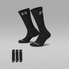 Jordan paquete de 3 Calcetines de media caña unisex U J ESSENTIAL CREW, DA5718-010 - Negro - Ver 1