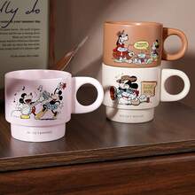 Cốc sứ xếp chồng hình chuột Mickey của Disney, dung tích 320ml, kiểu dáng hoạt hình cổ điển, cốc cà phê và sữa dễ thương, phù hợp cho gia đình và văn phòng, quà tặng cho người hâm mộ Disney. - Nhiều màu - Xem 7