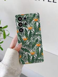 1 chiếc ốp lưng điện thoại TPU mềm trong suốt, họa tiết lá cây thời trang, chống rơi vỡ, chống trầy xước, chống bám vân tay, bảo vệ ống kính camera, tương thích với Samsung, Pixel, INFINIX, Redmi - Nhiều màu - Xem 6