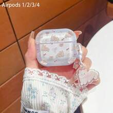 Cherry Bow Cat Protective Case Suitable Compatible With Apple Wireless Earphone Case, Scratch-Resistant And Anti-Drop - Clear - View 10