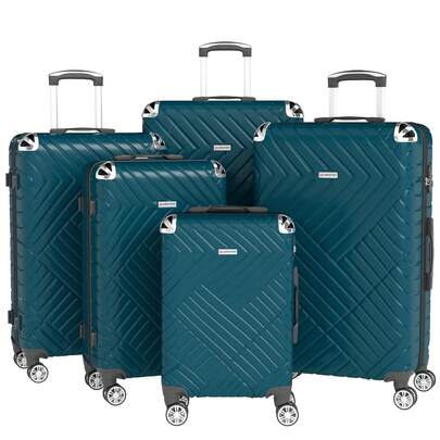 YSTYLE 3/5 Piece Hardside Luggage Set (12, 18, 20, 24, 28 Inch), With Scratch-Resistant And Impact-Resistant ABS Shells, Spacious Design And Four 360-Degree Spinner Wheels