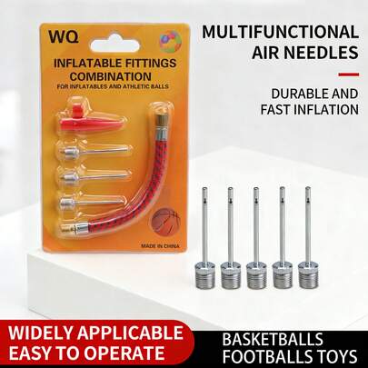 适用于篮球、足球、排球、自行车、充气球、游泳圈的便携式通用玩具气泵针