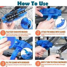 4 Set Bicycle Chain Cleaner Cycling Cleaning Kit Bike Wash Tool Set Bike Protection Oil Portable Outdoor Mountain Bicycle Repair Tools - Multicolor - View 6