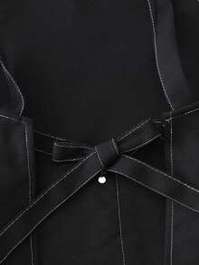 Unisex Bib Apron with multifunctional tool pocket - Gris - Ver 4