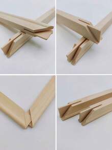 1pc Natural Wood Mortise And Tenon Joint Wooden Photo Frame/Handmade DIY Wooden Photo Frame/Multi-Size Wooden Photo Frame/Large Size Wooden Photo Frame - Wood Color - View 7