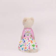 1pc Easter Bunny Print Pet Dog Dress, Suitable For Small/Medium Dogs, Cats, Easter Party Holiday Costume Gift - Pink - View 4