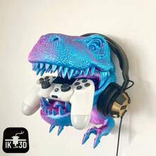 3D Printed Tyrannosaurus Rex Wall Art, Game Controller Holder, Headphone Stand - Support - View 1