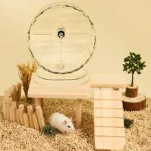 1个仓鼠/金毛犬玩具，DIY亚克力静音跑轮，带透明支架，拆封后需自行组装 - 無色 - 查看 2