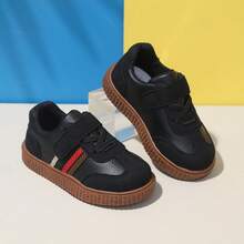 1 Pair New Soft Bottom Anti-Slip Flat Shoes, Fashion Novelty Classic Durable Toddler Boys' Sports Sneakers - Black - View 11