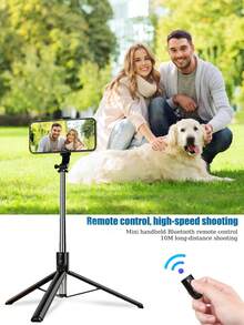 Duży rozmiar akcesoriów fotograficznych do telefonów komórkowych, stop, 1,7 m, nowy kijek do selfie Bluetooth, 10 m bezprzewodowy pilot zdalnego sterowania, obrotowy uchwyt na telefon 360°, wzmocniona rama, stabilny statyw, sprzęt do transmisji na żywo, materiał stopowy, z oświetleniem wypełniającym LED, regulowany i rozsuwany, kompatybilny z 'ami 17/16/15/14/13/12, S25/S24/S23/S22/S21/S20 i lustrzankami cyfrowymi. Prezent na Dzień Kobiet, urodziny. - one-size - Zobacz 6