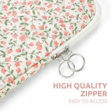 Puffy Laptop Sleeve 13-15.6 Inch Cute Quilted Laptop Protective Case Padded Floral Computer Sleeve For MacBook (B-Pink, 13 Inch) - B-pink - View 7