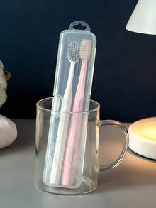 Transparent Toothbrush Toothpaste Storage Box With Buckle Design And Drainage Function, Convenient For Carrying When Traveling, Desktop Organizer Box - Multicolor - View 6