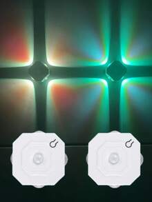 1pc ABS Material, USB Rechargeable (Built-In 3.7V-400mAh Battery), Motion Sensor RGB 7-Color Gradient 4-Head Wall Washer Light, With 3-Level Adjustable Switch, Available In 1pc/2pcs/4pcs Set, Suitable For Bedside, Backdrop, Living Room, Bedroom, Holiday Party Decoration - one-size - View 15