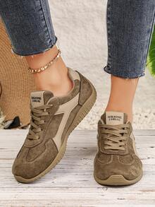 Hidkat Women's Summer Casual Flat Soft Bottom Non-Slip Splicing Color Outdoor Sports Shoes, Suitable For Spring And Autumn - JL661 Khaki - View 5
