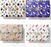 We Moment Cat Wrapping Paper 12 Sheets,20 Inch * 28inch Per Sheet,Cat Birthday Wrapping Paper For Kids Boys Girls Birthday - MàuC - Xem 2