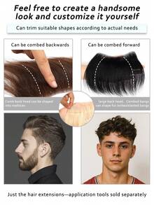 Real Human Hair Men Toupee V Shape Frontal Ultra Thin Pu Base - Multicolor - View 10