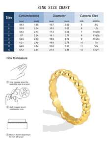 Charm-In Gold Plated Minimalist Smooth Beaded Band Ring For Women, Daily Wear & Gift Idea - Gold - View 5