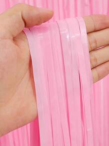 6pcs Pink Party Backdrop Curtain Decor, Girl Birthday Party Decoration, Birthday Party Backdrop Wall Decor, Glossy Birthday Banner, Pink Decor, Anniversary Decor, Wedding Decor, Shower Decor, Gender Reveal Party Decor, Pink Party Backdrop, Photo Booth Prop, Room Wall Decor, Home Decor, Room Decoration, Birthday Gift, Party Favors - Pink - View 6