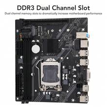 H61M Motherboard 1155pin DDR3 Memory Quad Core Processor Dual Channel HD Interface Desktop Computer Main Board - Negro - Ver 4