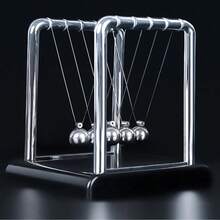 1pc Mini Newton's Cradle, Designed In Modern Minimalist Style, Made Of Metal; The Spheres Can Swing, Providing Dynamic Visual Effect. This Physics Teaching Decor Piece Is Suitable For Office Decoration, As Well As A Gift Or Housewarming Present. - 1PC - View 9