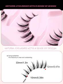 5 Pairs Cartoon Pointed Tail False Eyelashes, Natural & Delicate One-Piece Doll Big Eyes Thick Handmade Realistic Eyelashes, Soft & Lightweight, Essential For Dates & Travels - Spiky Manga Lashes - View 4