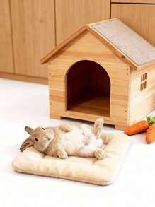 PETSIN 1PC Ultra Soft Thickened Warm Rabbits Bed Mat Hamster Sleeping Pad Hamster Bed Cozy Small Pet Bedding Pet Nest Mat Suit For Small Animals In Autumn And Winter - Multicolor - View 2