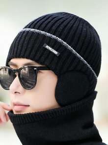 1pc Men's And Women's Outdoor Plus Velvet Thickened Knitted Hat, Winter Ear Protection Warm Hat - Multicolor - View 4