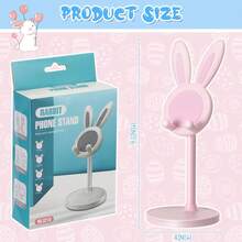Giá đỡ điện thoại hình thỏ hoạt hình bằng silicon chống thấm nước, có thể điều chỉnh độ cao, phụ kiện để bàn, giá đỡ điện thoại để xem video, trang trí nhà cửa và văn phòng, quà tặng ngày Valentine. - màu đen - Xem 6