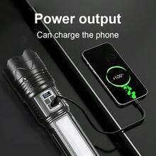 NEW Most Powerful LED Flashlights High Power Lighting Spotlight Built-In Battery Long Shot 1200M Rechargeable Torch Hunting Tactical Torchs For Camping Fishing - Black - View 5