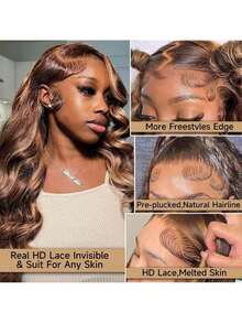 Uveous 34 Inch 99J Burgundy Lace Front Wigs Human Hair 13x4 HD Transparent Body Wave Lace Front Wigs Human Hair Pre Plucked 99j Burgundy Red Wine Human Hair Wigs - S4/27 - 查看 5