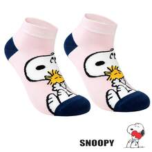 SNOOPY 1/5双卡通时尚短筒袜，舒适柔软女士运动袜，创意卡通图案，时尚百搭，柔软舒适 - 彩色 - 查看 7