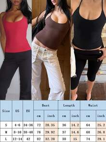 2026 Womens Spaghetti Strap Scoop Neck Halter Tops Backless Tank Tops Summer Sleeveless Slim Fitted Going Out Camisole Tank Shirts - Đỏ - Xem 2