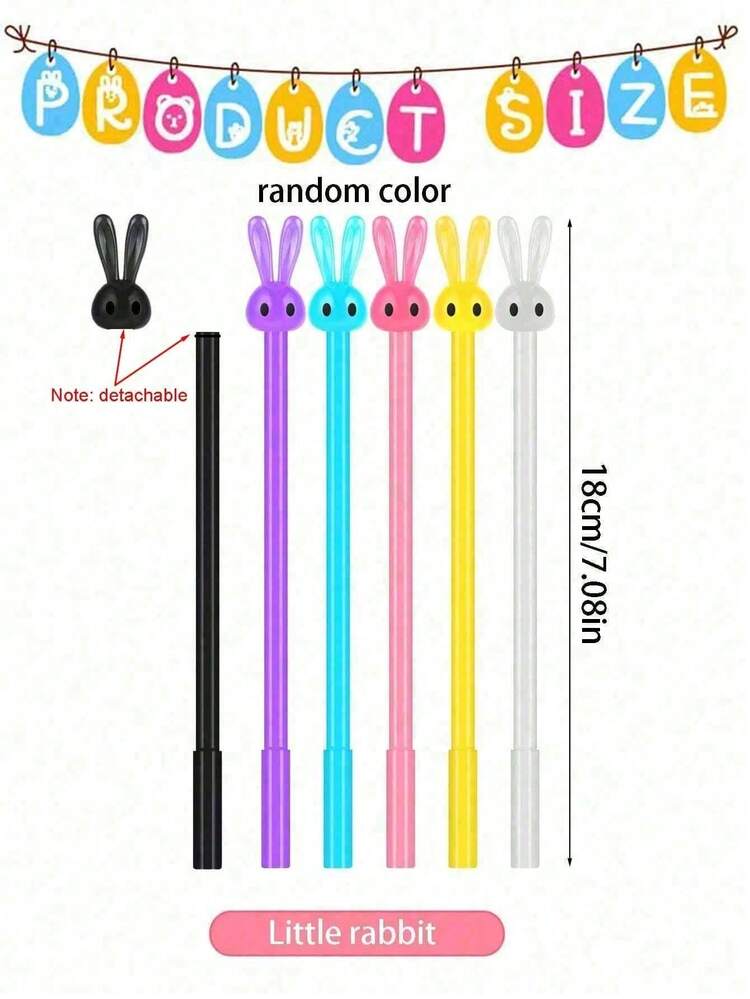 10支装 - 快乐复活节彩蛋兔子造型直杆中性笔，卡通创意可爱复活节圆珠笔，复活节卡通兔子中性墨水笔，教师办公用品，新奇学习用品，复活节礼物，成人男女通用家庭教育期末考试课堂书写办公签名专用书写笔，书写笔文具套装，节日文具礼品，返校季礼物 - 彩色 - 查看 7