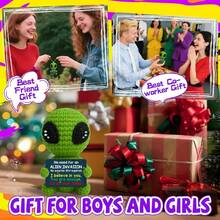 1pc Handmade Crochet Desktop Decor Ornament, Cute Doll Figurine, Ideal Birthday Gift For Best Friend, Girlfriend, Sister, Mom, Grandma, Coworker, Family, Positive Vibes, Party, Plush Doll, Keychain Pendant, Small Gift - Multicolor - View 2