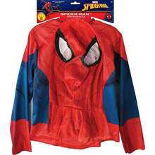 KIWI Déguisement Spiderman (haut et masque) - Produit sous licence officielle - Authentique costume de super-héros - Idéal pour les fêtes et le carnaval - Facile à enfiler et à retirer, tissu confortable et léger - Multicolore - Voir 3