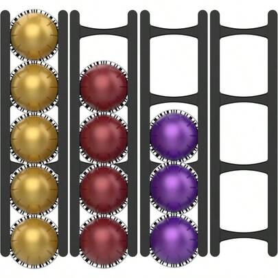 Soporte para cápsulas de café compatible con cápsulas VertuoLine - Organizador ahorrador de espacio para 20 cápsulas, para montar en la pared, el gabinete o debajo del mostrador, color negro