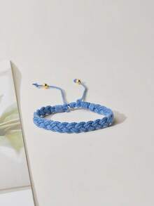 1 Pieza Pulsera Casual Y Moderna Hecha A Mano Con Patrón De Onda Trenzada, Adecuada Para El Uso Diario De Las Mujeres - Rojo - Ver 16