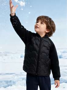 Balabala 2025 Tween Boy Lightweight Down Jacket, Waterproof & Warm For Winter - Black - View 1