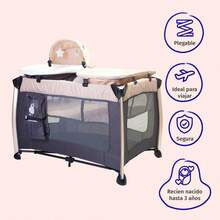 Cuna Corral Bebé P1003 Viajero Con Moisés Y Cambiador - Beis - Ver 4