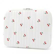 Puffy Laptop Sleeve 13-15.6 Inch Cute Quilted Laptop Protective Case Padded Floral Computer Sleeve For MacBook (B-Cherry, 13 Inch) - B-cherry - 查看 9