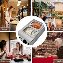 2 tanques, máquina de revenido de chocolate, con tapa y limitador de temperatura, olla de fusión eléctrica de chocolate para leche y café, queso, 800 W - Tipo de Enchufe A USA (110-127V) - Ver 7