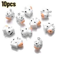 4Amazonia 5/10个混合动物树脂吊坠珠子，包括小鸡、乌龟、小猪、刺猬等造型，可用于制作珠宝首饰、DIY手工项链。 - 彩色 - 查看 13